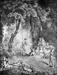 Engraving by Watteau, Gallant scene