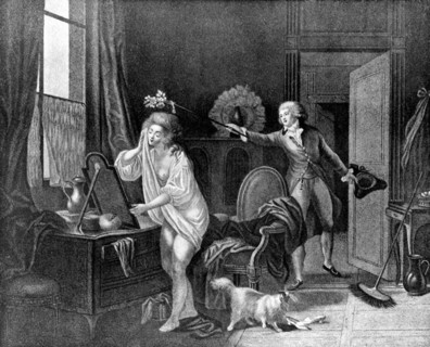 Engraving by Scholl, The Impromptu bouquet