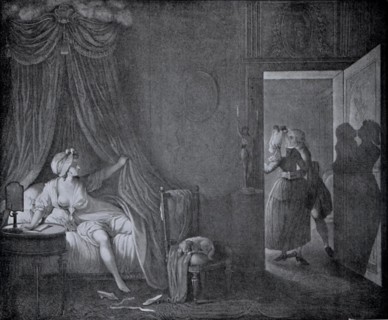 Engraving by Schall, Intimate scene