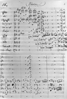 Second page of the "Fantastic Symphony" by Hector Berlioz (1803-1869)