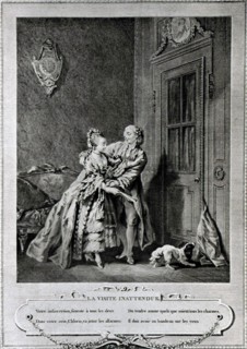 Engraving by Sigmund Freudeberg, The Unexpected Visit