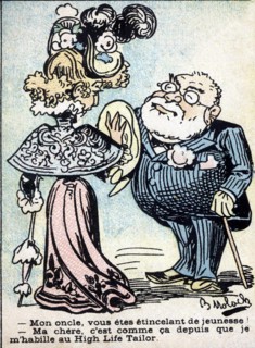 Caricature of scene from daily life