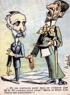 Caricature of scene from daily life