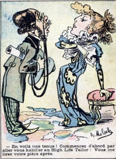 Caricature of scene from daily life