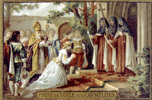 Carmelites taking their vows, advertisement