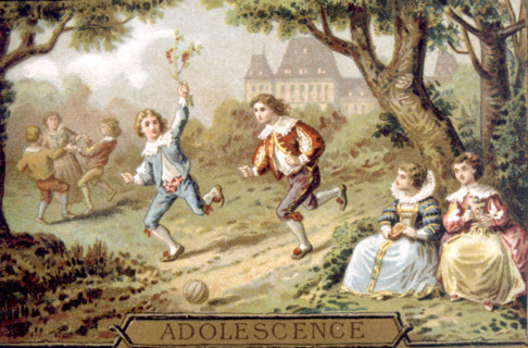 Adolescents s'amusant dans un parc, publicité