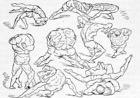 Funny Gladiators, illustration by Gustave doré