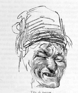 Peasants' heads, illustration by Gustave Doré