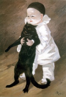 STEINLEN, Pierrot et le chat