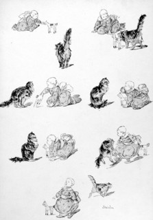 Chats, le chat noir et le cheval de bois par Steinlen