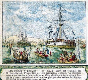 Flotte Russe à Toulon, illustrations de la fin du XIXe siècle