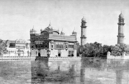 Le grand temple d'Amritsir et Lamrita-Sara ou lac de l'immortalité