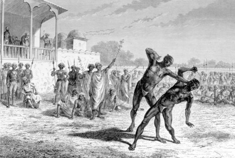 Le nackika kousti ou lutte à coup de griffes, à Baroda