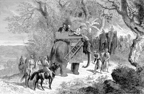 Les voyageurs reçus aux frontières des états de Pannah par les envoyés du Rajah
