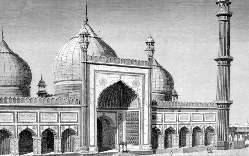 Façade de la jammah masjid, à Delhi