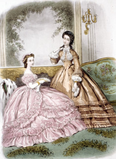 Ladies dresses at the end of the 19th century, illustrations