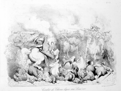 Battle of infantry horses under Louis XIV