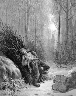 La mort et le bucheron, fables de La Fontaine, illustration de Gustave Doré