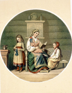 Woman and children, by G. Knusli