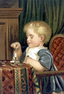 Lithograph from the late 19th century on the theme of the family