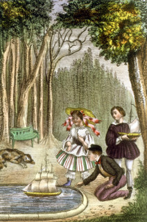 Children playing, illustration from the 19th century