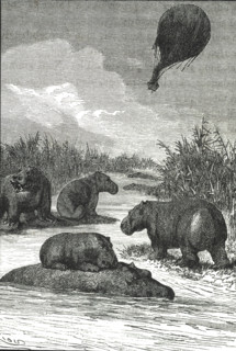 Cinq semaines en ballon, illustration de Riou