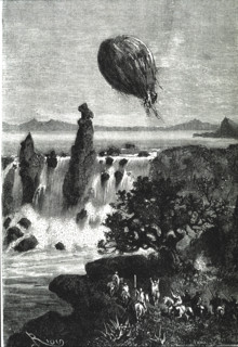 Cinq semaines en ballon, illustration de Riou