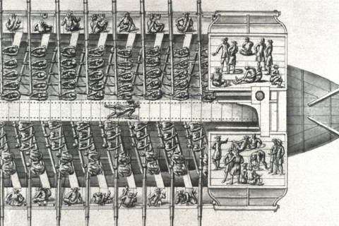 Geometric description of all of the parts included in the construction of a galley, engraving by Debenat