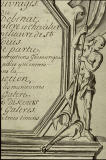 Geometric description of all of the parts included in the construction of a galley, engraving by Debenat