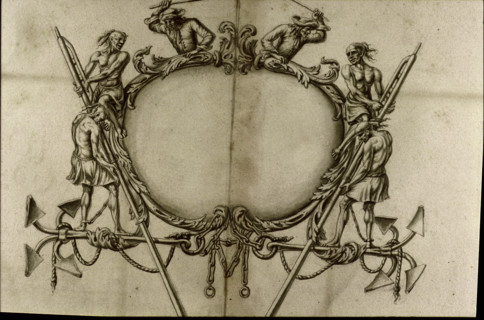 Geometric description of all of the parts included in the construction of a galley, engraving by Debenat