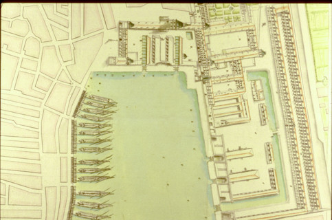Geometric description of all of the parts included in the construction of a galley, engraving by Debenat