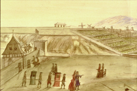 Geometric description of all of the parts included in the construction of a galley, engraving by Debenat