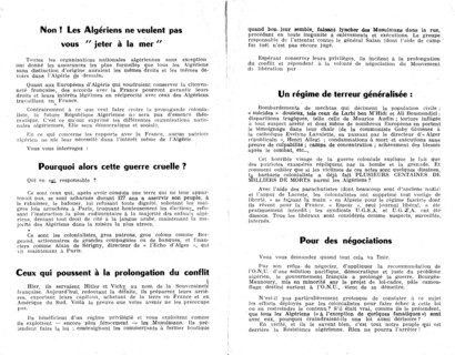Tract du Parti communiste algérien