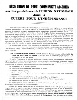 Tract du Parti communiste algérien