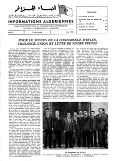 Une de "Informations algériennes"