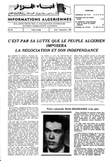 Une de "Informations algériennes"