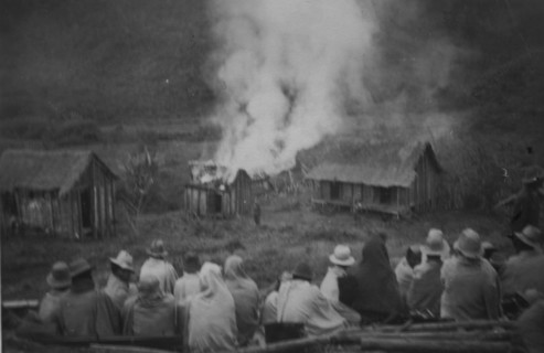 Repression, villages burned by the army
