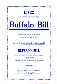 Ad for leaflets telling the life of Buffalo Bill