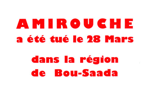 Tract de propagande après la mort d'Amirouche