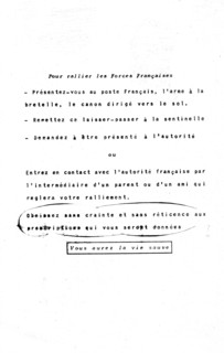Tract de propagandeappelant les fellaga à faire reddition