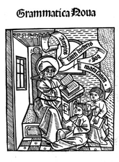 Gravure sur bois : "Grammatica nova"