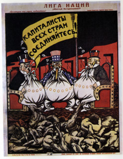 Political poster by Victor Deni , "The League of Nations"