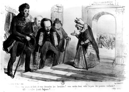 Caricature of Victor Hugo's entrance into the Académie française