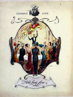 Menu for the "Cunard Line" navigation company