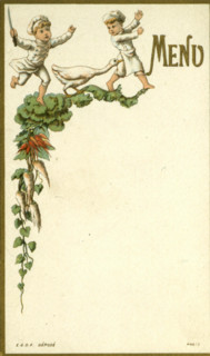 Menus depicting little kitchen helpers