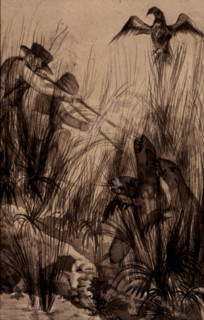 Voyage of  Louis Isidore Duperrey with Dumont d'Urville, hunting scene