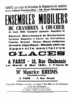 Poster for a furniture auction