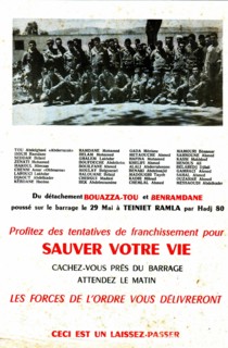 Tract appealing to the fellaghas to surrender to the French army