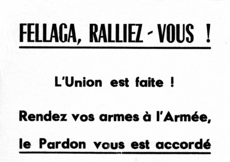 Tract appealing to the fellaghas to surrender to the French army