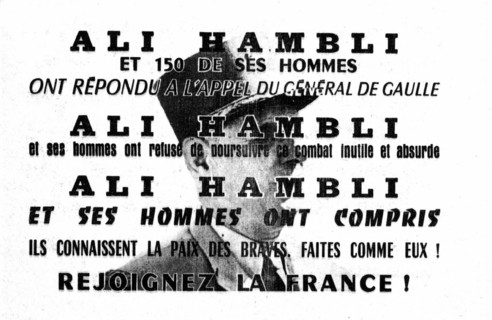 Tract appealing to the fellaghas to surrender to the French army
